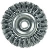 Weiler Standard Twist Knot Wire Wheel 4", .014" Steel Fill, 5/8"-11 UNC Nut 13106